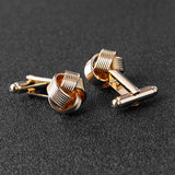 Knot Cufflinks for Men Shirt Silver Gold Color Plated