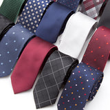 Style Neck Tie Men Skinny necktie wedding ties Polyester Black Dot