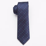 Style Neck Tie Men Skinny necktie wedding ties Polyester Black Dot