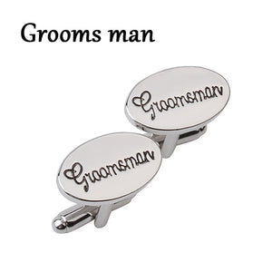 Men's Fashion Silver Oval Wedding Jewelry Cufflinks