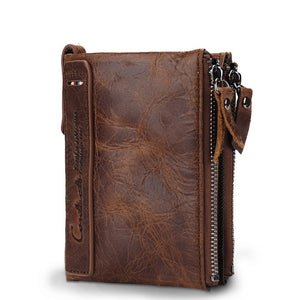 Genuine Crazy Horse Cowhide Leather Men Wallet