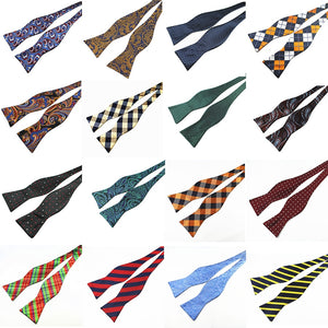 Adjustable Self Bow Tie Men's 100% Silk Jacquard Woven