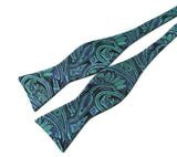 Adjustable Self Bow Tie Men's 100% Silk Jacquard Woven