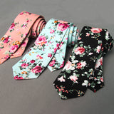 Floral Men Printed Cotton Tie Mens Ties