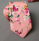Floral Men Printed Cotton Tie Mens Ties