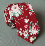 Floral Men Printed Cotton Tie Mens Ties