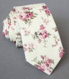 Floral Men Printed Cotton Tie Mens Ties