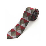 Skinny Plaid Solid Cashmere Tie Wool Men Neck Tie