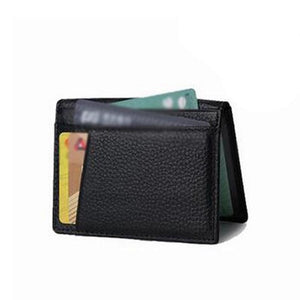 Men Short Purse Cow Leather ID Credit Card Holder