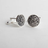 Simple Luxury AB Color Drusy Stone Cufflinks for Men