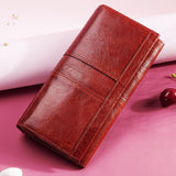Genuine Leather Women Clutch Wallet and Female Coin Purse