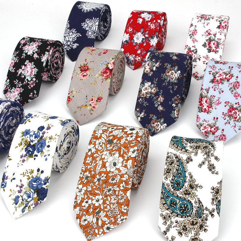 100% Cotton Men's Paisley Print Neck Ties For Men
