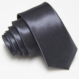 Men Slim Tie Solid color Necktie Polyester