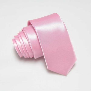 Men Slim Tie Solid color Necktie Polyester