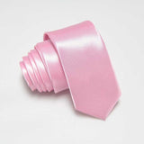 Men Slim Tie Solid color Necktie Polyester