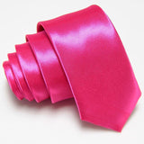 Men Slim Tie Solid color Necktie Polyester