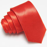 Men Slim Tie Solid color Necktie Polyester