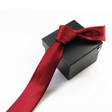 Men Slim Tie Solid color Necktie Polyester
