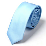 Men Slim Tie Solid color Necktie Polyester