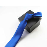 Men Slim Tie Solid color Necktie Polyester