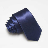 Men Slim Tie Solid color Necktie Polyester