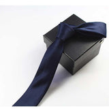 Men Slim Tie Solid color Necktie Polyester