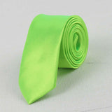 Men Slim Tie Solid color Necktie Polyester