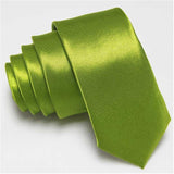 Men Slim Tie Solid color Necktie Polyester