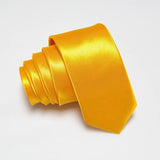 Men Slim Tie Solid color Necktie Polyester