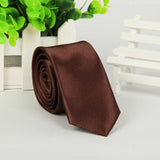 Men Slim Tie Solid color Necktie Polyester