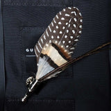 Handmade Mens Leather and Feather Bow Tie