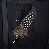 Handmade Mens Leather and Feather Bow Tie