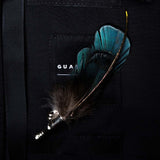 Handmade Mens Leather and Feather Bow Tie