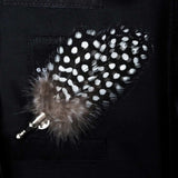 Handmade Mens Leather and Feather Bow Tie