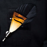 Handmade Mens Leather and Feather Bow Tie