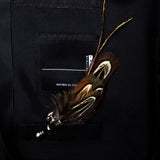 Handmade Mens Leather and Feather Bow Tie