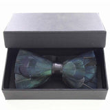 Handmade Mens Leather and Feather Bow Tie