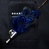 Handmade Mens Leather and Feather Bow Tie