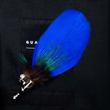 Handmade Mens Leather and Feather Bow Tie