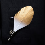 Handmade Mens Leather and Feather Bow Tie