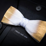 Handmade Mens Leather and Feather Bow Tie