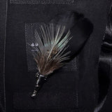 Handmade Mens Leather and Feather Bow Tie