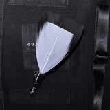 Handmade Mens Leather and Feather Bow Tie