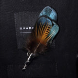 Handmade Mens Leather and Feather Bow Tie