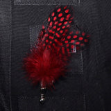 Handmade Mens Leather and Feather Bow Tie
