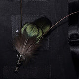 Handmade Mens Leather and Feather Bow Tie