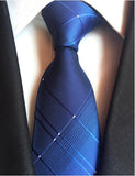 Classic Silk Men Tie Plaid Neck Ties 8cm Green Blue Ties