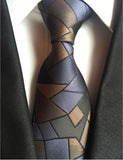 Classic Silk Men Tie Plaid Neck Ties 8cm Green Blue Ties