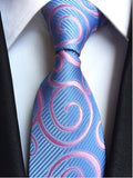 Classic Silk Men Tie Plaid Neck Ties 8cm Green Blue Ties