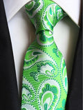Classic Silk Men Tie Plaid Neck Ties 8cm Green Blue Ties